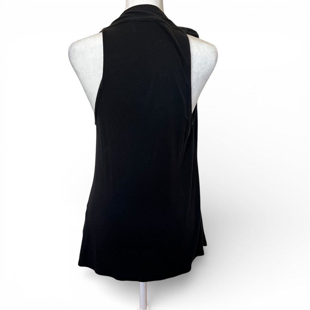 Ella Moss Y2K  Black Cowl Neck Racerback Top Asymmetrical Halter S - Picture 2 of 11